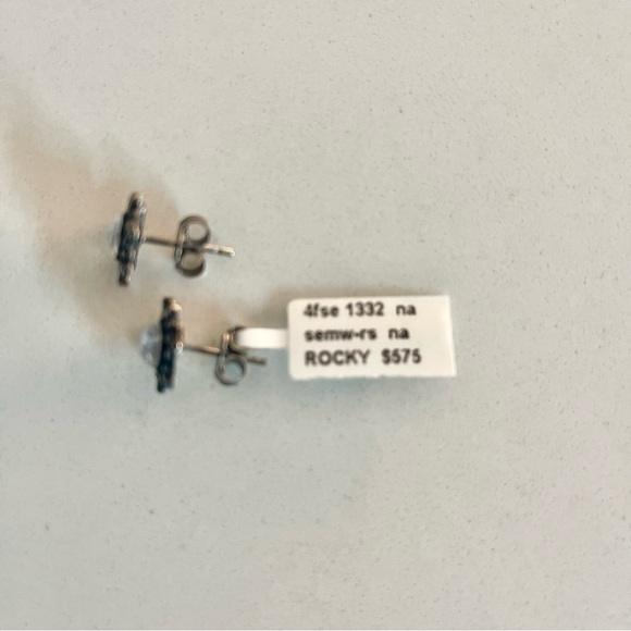 One of a kind Rainbow Moonstone with Diamond Earrings - Picture 9 of 9